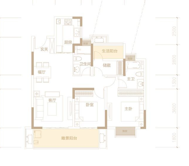 3居室户型图