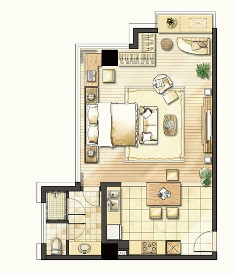  一期小高层6#公寓标准层C户型