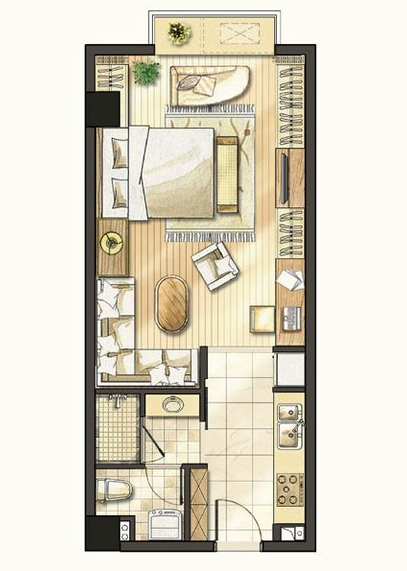 一期小高层6#公寓标准层A户型